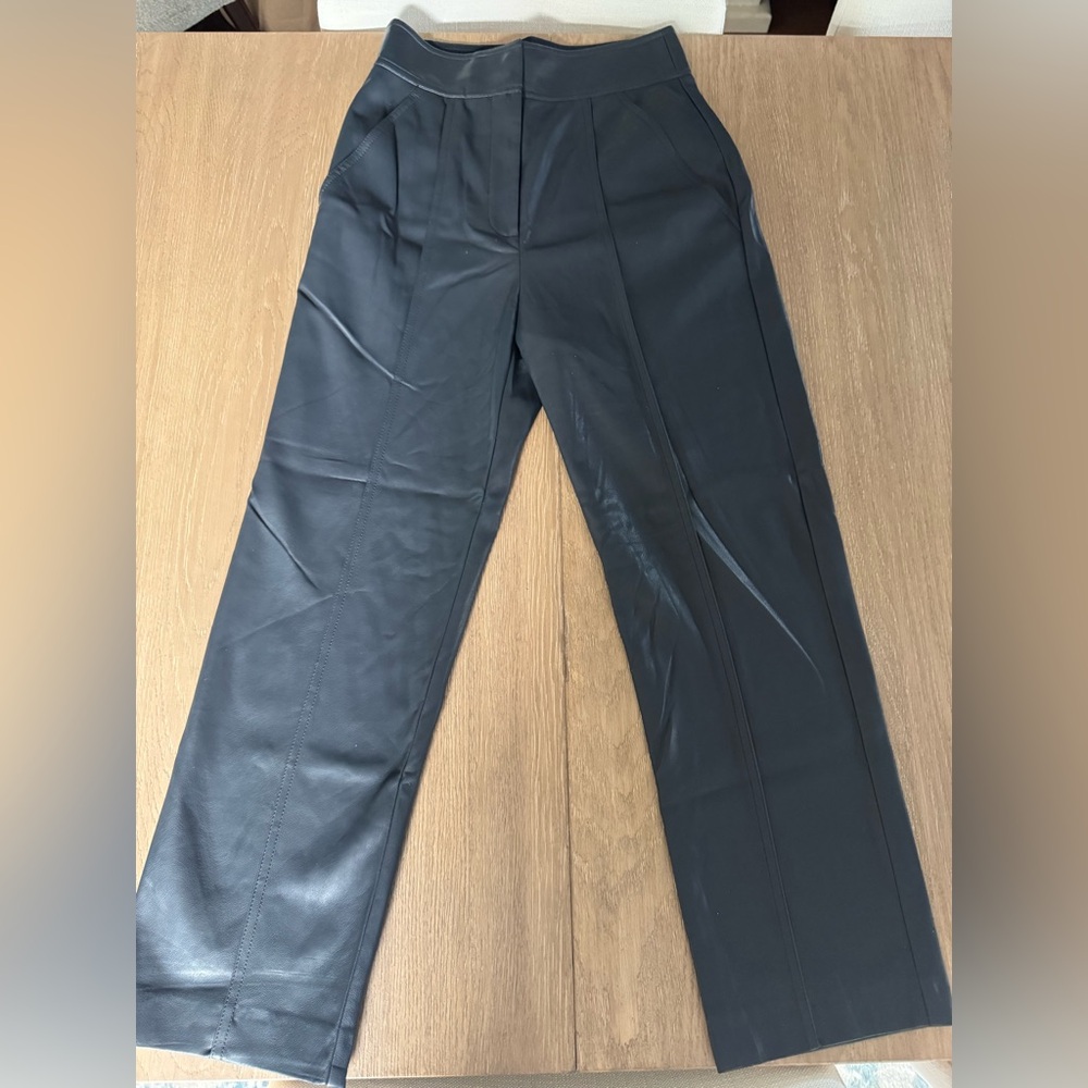 Rebecca Taylor Women's Navy Leather Pants